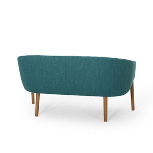English Elm Loveseat Mid-century Modern Channel Tufted Upholstered Sofa with Rubberwood Tapered Legs 65780.00FT