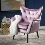 Christopher Knight Home® - Noble House - Seigfried Mid Century Light Lavender Velvet Arm Chair