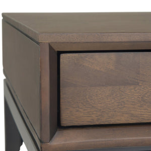 English Elm Banting Mid Century Desk In Walnut Brown - Stylish Workspace With Smart Storage & Industrial Touch B136P158455