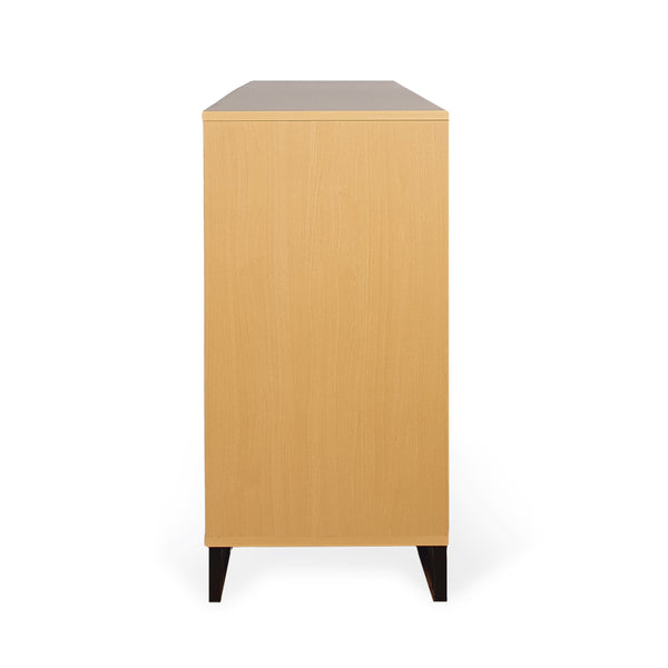 English Elm Christopher Knight Home® - 6 Drawer Chest with Iron Base and Six Spacious Drawers, Contemporary Industrial Design, Durable Construction Maple 60 L x 19.25 W x 10 H 71883.00MPL