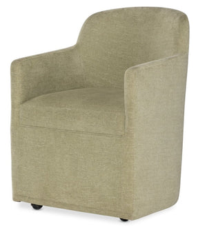 Hooker Furniture Commerce Upholstered Arm Chair With Barrel Silhouette, Performance Fabric & Casters For Mobility And Style Green 7228-75010-35