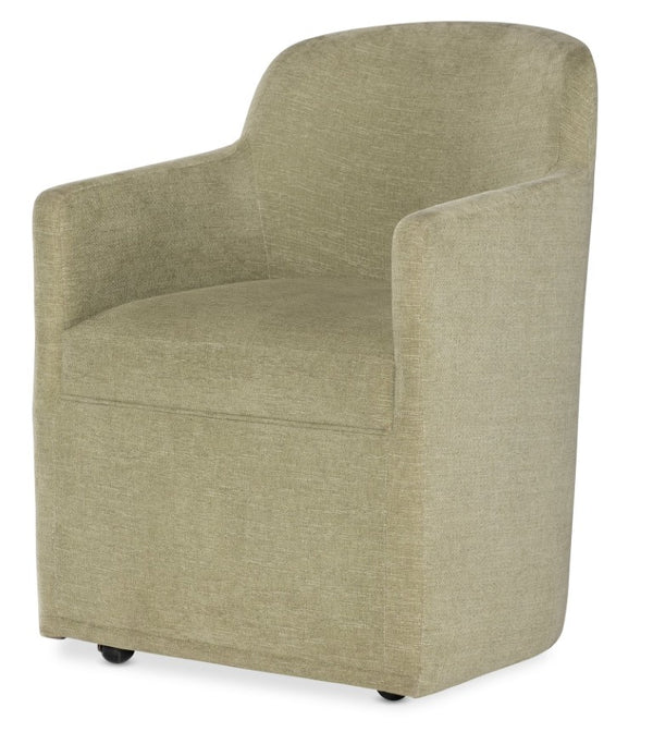 Hooker Furniture Commerce Upholstered Arm Chair With Barrel Silhouette, Performance Fabric & Casters For Mobility And Style Green 7228-75010-35
