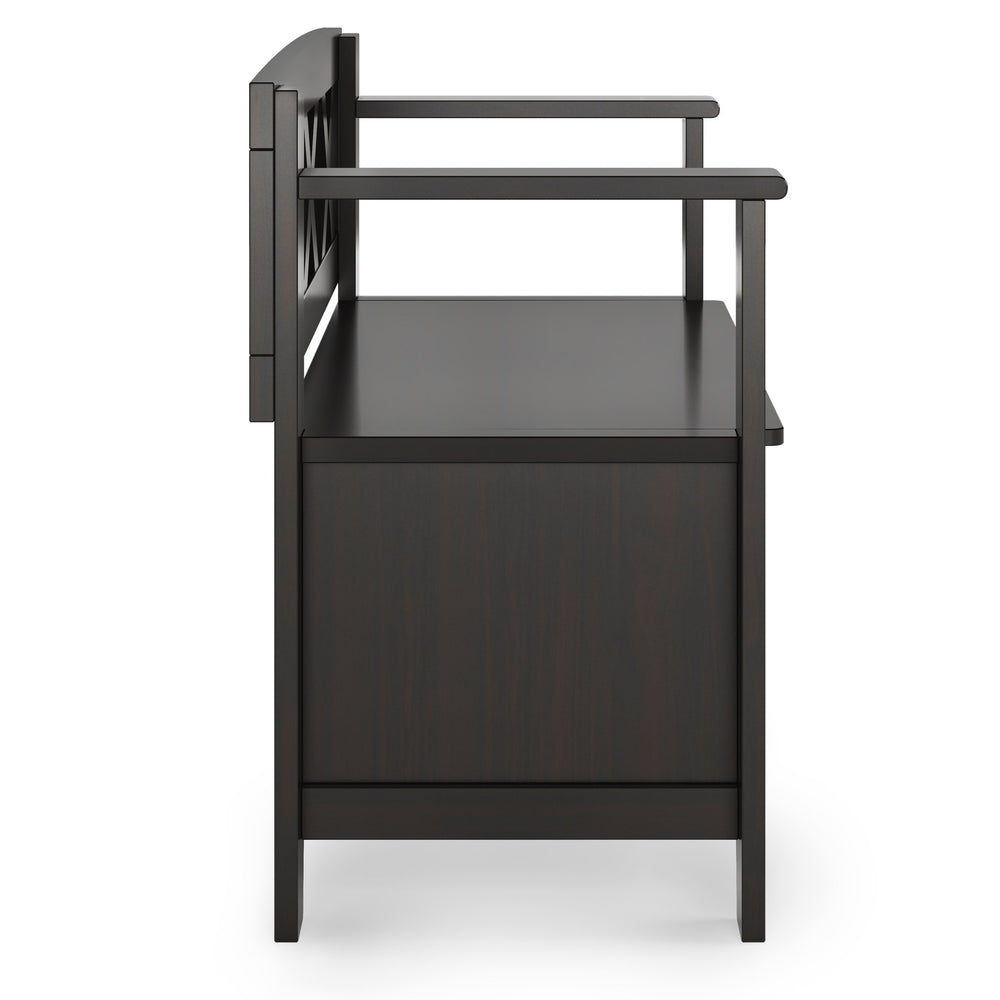 English Elm Amherst Solid Wood 36" Entryway Storage Bench - Transitional Design In Warm Hickory Brown Finish B136P158353