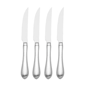 Lenox Reed and Barton Hammered Antique 4 Piece Steak Knife Set Metallic, STAINLESS METAL 9690819