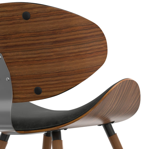 English Elm Marana Dining Chair - Modern Slate Grey Vegan Leather With Walnut Frame For Stylish Comfort B136P158915