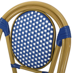 English Elm French Bistro Outdoor Chair Set of 2 Handwoven Pe Rattan Aluminum Cafe Patio Seating 69959.00