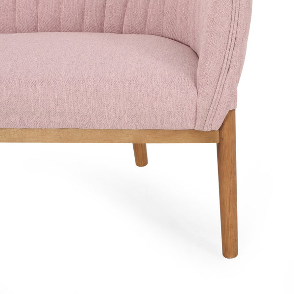 English Elm Loveseat Mid-century Modern Channel Tufted Upholstered Sofa with Rubberwood Tapered Legs 65780.00FLBLSH