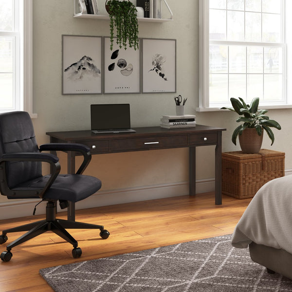 English Elm Avalon Large Desk In Tobacco Brown - Handcrafted Solid Wood, Elegant Design & Ample Storage Solutions B136P158449