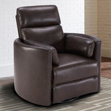 Parker House Parker Living Radius - Florence Brown - Powered By Freemotion Cordless Power Swivel Glider Recliner Florence Brown Top Grain Leather with Match (X) MRAD#812GSP-P25-FBR