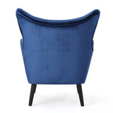 Christopher Knight Home® - Noble House - Seigfried Mid Century Navy Blue Velvet Arm Chair