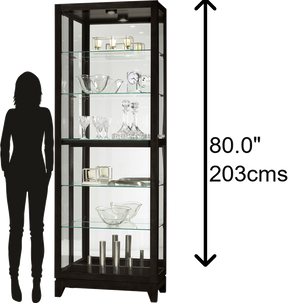 Hekman Furniture 680629 Modern Black Satin Curio Cabinet With Locking Glass Door, Adjustable Shelves & Lighting Black Satin Luke Iv Curio Cabinet 680629