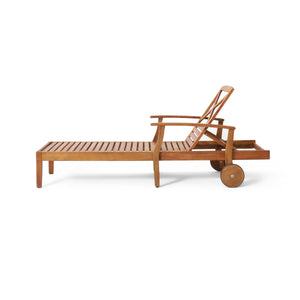 English Elm Christopher Knight Home® - PERLA Teak Acacia Chaise Lounge with Wheels – Outdoor Patio Wood Recliner, Mix‑and‑Match Cushions, Single/Set Options 61724.00WTC