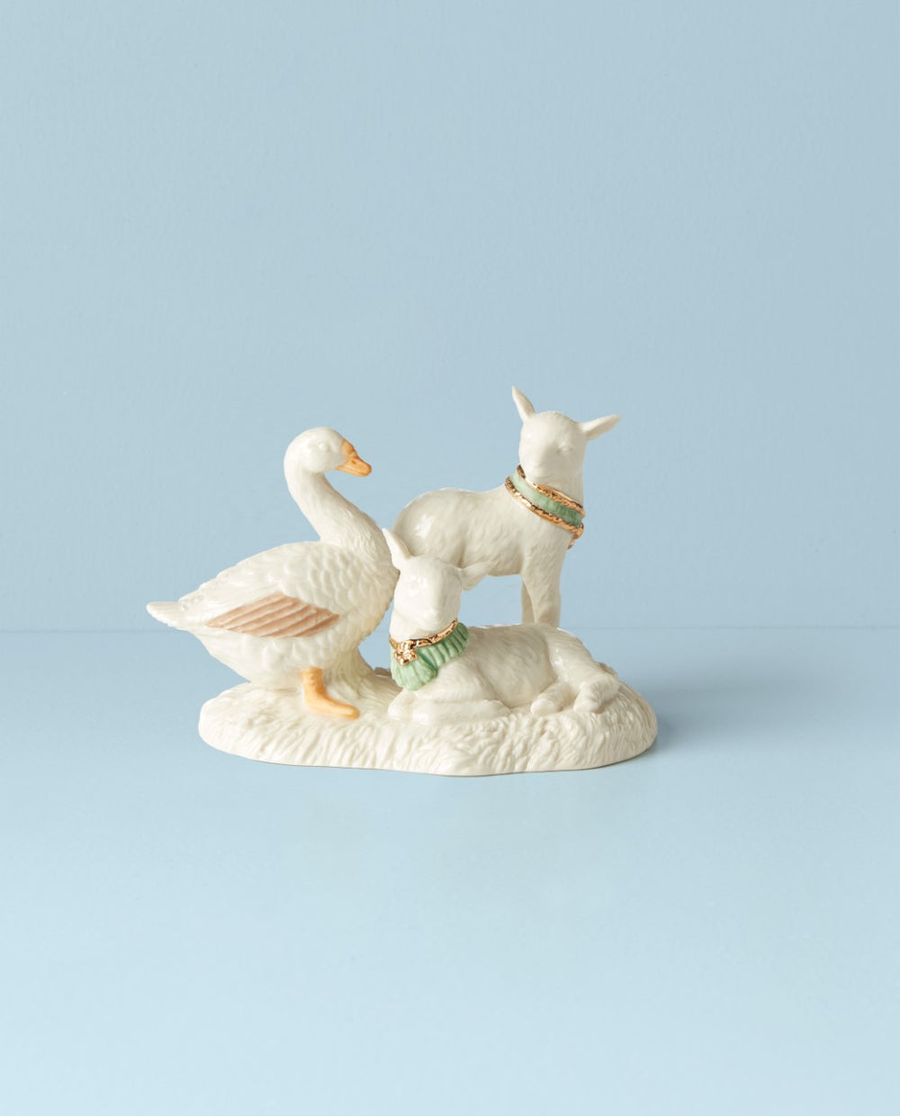 Lenox First Blessing Goose & Lambs Figurine Multi, IVORY PORCELAIN 894083
