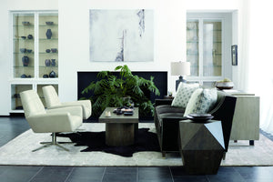 Bernhardt Bernhardt Linea Console Table, 72"W Cerused Greige Oak Veneer With Textured Graphite Banding 384910G