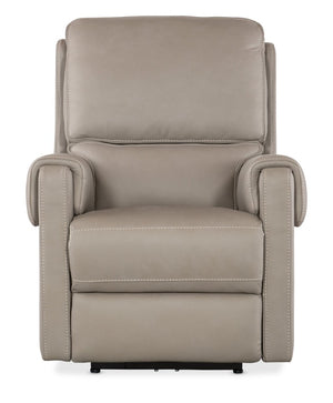 Hooker Furniture Somers Power Recliner Featuring Zero-Gravity Recline, Adjustable Headrest, Nubuck Leather, Usb Port Light Gray SS718-PHZ1-090