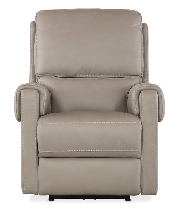 Hooker Furniture Somers Power Recliner Featuring Zero-Gravity Recline, Adjustable Headrest, Nubuck Leather, Usb Port Light Gray SS718-PHZ1-090