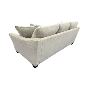 Porter Designs Porter Columbia Microfiber Sofa In Cream - Plush Comfort, Stylish Geometric Pillows & Modern Design Cream Fabric 01-207-01-9443