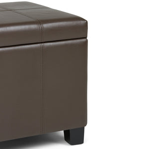 English Elm Dover Storage Ottoman Bench - Stylish Chocolate Brown Faux Leather With Large Hidden Storage Space B136P159034