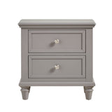 Homelegance By Top-Line Dasha 2-Drawer End Table Grey Wood