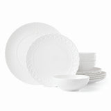 Lenox Wicker Creek 12-Piece Dinnerware Set White, WHITE BONE CHINA 895311