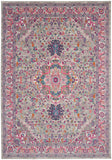 Nourison Passion PSN20 Machine Made Power-loomed Floral Border Indoor Only Bohemian  Rug Light Grey,Pink, Grey and Pink 100% Polypropylene 99446765222