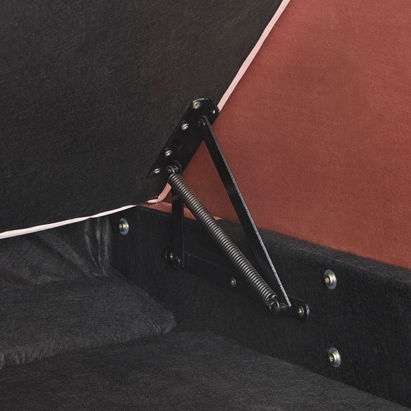 Homelegance By Top-Line Verbena Two-Tone Dark & Light Functional Chaise With 1 Pillow Pink Polyester