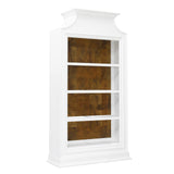 Open Storage 3 Shelf Bookcase with Natural Wood Back Panel White with Chalky White Rub thru finish P301502 Pulaski Furniture