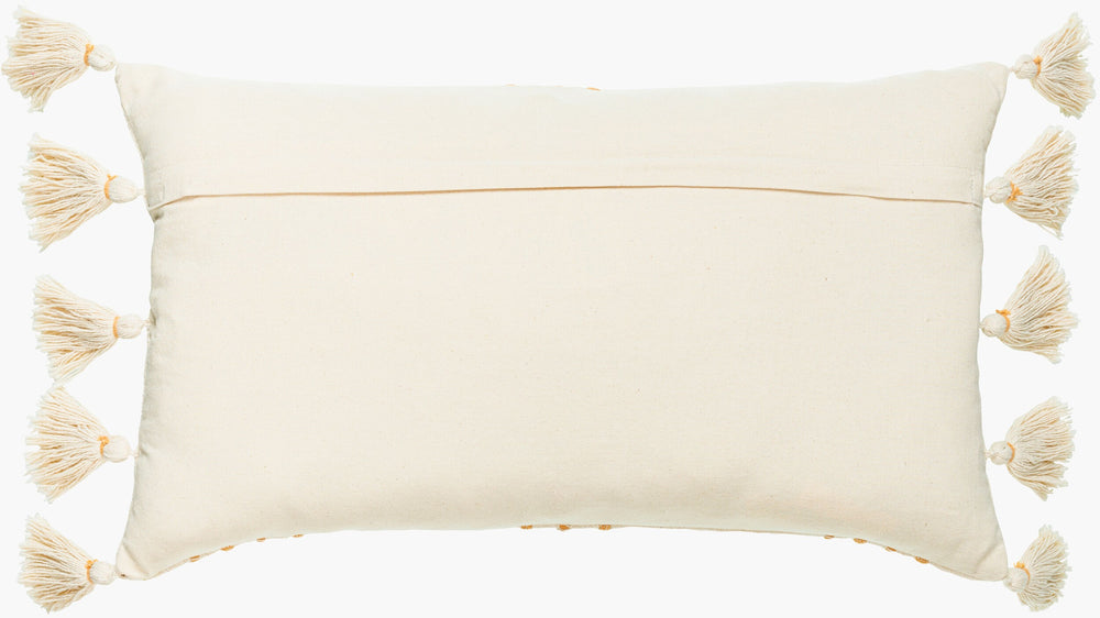 Surya Uppsala 14"L X 24"W Bohemian Lumbar Pillow With Intricate Embroidery For Global Home Decor Ivory Cotton,Cotton Upp001-1424d