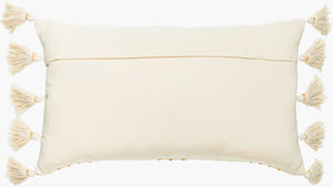 Surya Uppsala 14"L X 24"W Bohemian Lumbar Pillow With Intricate Embroidery For Global Home Decor Ivory Cotton,Cotton Upp001-1424d