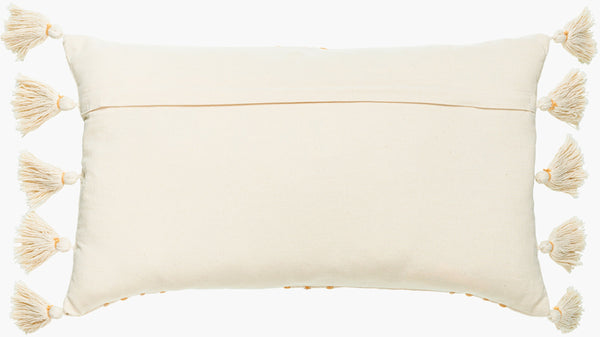 Surya Uppsala 14"L X 24"W Bohemian Lumbar Pillow With Intricate Embroidery For Global Home Decor Ivory Cotton,Cotton Upp001-1424d