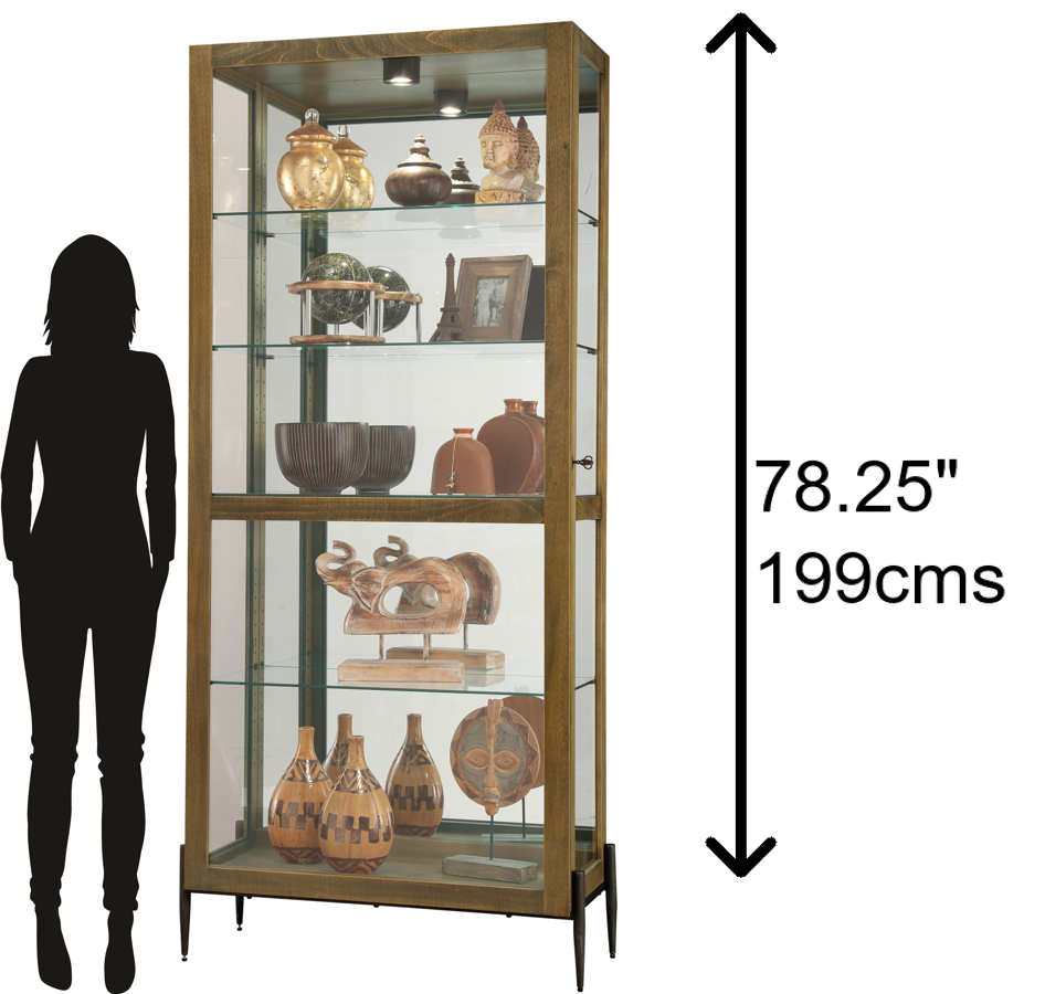 Hekman Furniture 680690 Howard Miller Curio Cabinet: Elegant Display With Adjustable Shelves & Led Lighting Features Amber Brown Ansel Curio Cabinet 680690