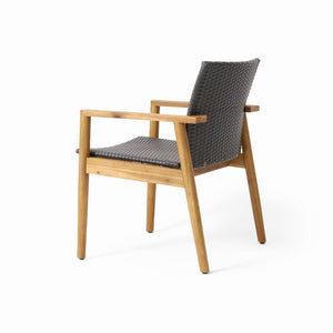 English Elm Christopher Knight Home® - BRYAN Acacia Club Chair Set of 2 - Natural Wicker Seating, Durable Metal & Wood Frame, Outdoor Comfort 71509.00GRY