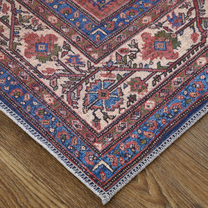 Feizy Rugs Rawlins Vintage-inspired Machine Made Polyester Low Pile Oriental Rug - Timeless Elegance For Any Space Red,Blue,Tan Polyester Rln39hgfnvymltf71