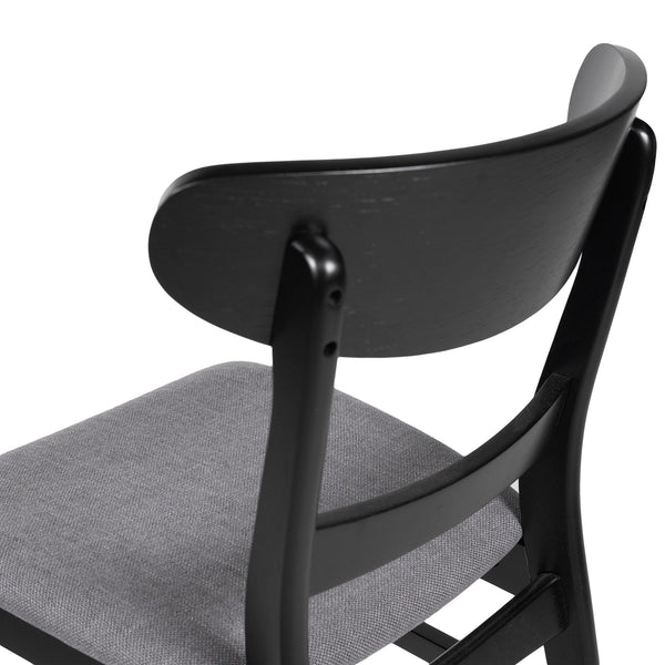 English Elm Christopher Knight Home® - Dining Chair - Mid-Century Modern Dark Grey Upholstered Seat With Stylish Wood Frame & Legs 58915.00DGYBLK