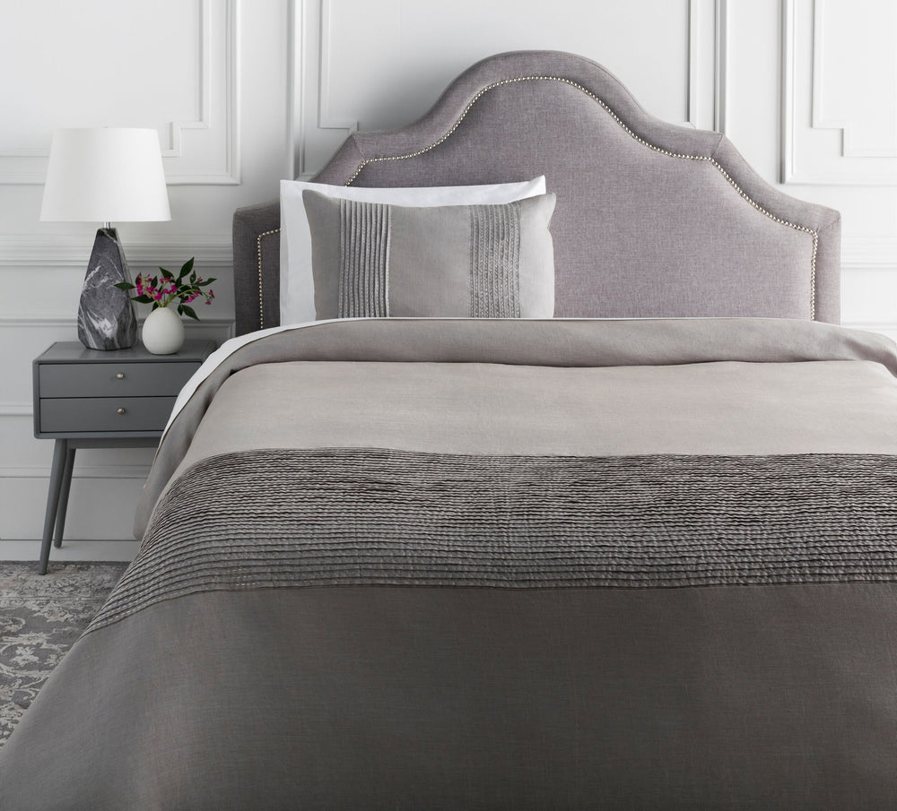 Surya Upton 68"W X 86"L Linen Duvet - Modern Style For A Revitalized Decor Space With 30-day Warranty Gray Linen,Linen Upt8002-tset
