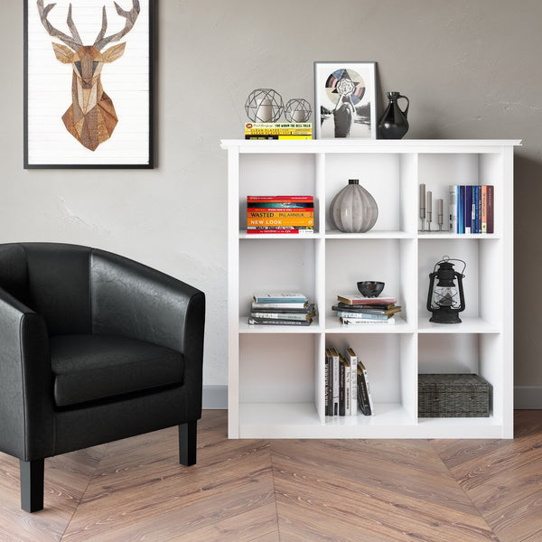 English Elm Artisan 9-Cube Bookcase - Handcrafted White Storage Unit For Stylish Organization In Any Room B136P158415