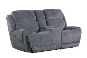 Parker House Parker Living Spencer - Tide Graphite Power Reclining Console Loveseat Tide Graphite 100% Polyester (W) MSPE#822CPH-TGR