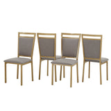 Homelegance By Top-Line Aristos Metal Upholstered Dining Chairs Gold Metal