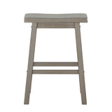 Homelegance By Top-Line Barrett Saddle Seat Counter Height Backless Stools (Set of 2) Grey Rubberwood