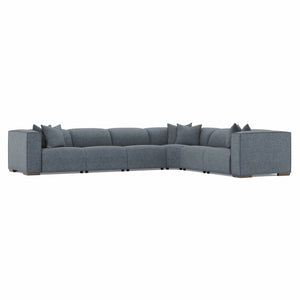 Bernhardt Bernhardt Six-Piece Power Motion Sectional With Pop-Up Headrests, Deep Seats And Tailored Stitch Detailing For Modern Comfort And Durability Blue 160" W x 127" D x 31" H K2185