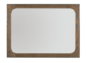 Hooker Furniture Chapman Mirror With Sorrel Oak Frame And Hand-Hammered Pewter Insert — Distressed Craftsman Style 6033-90004-85