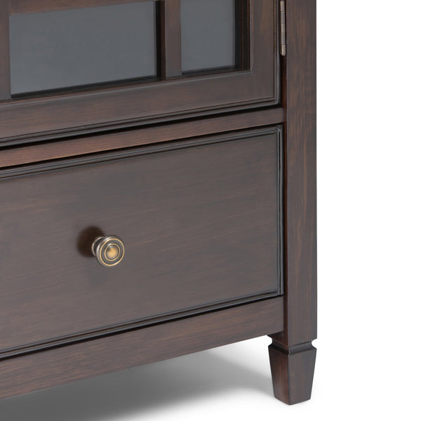 English Elm Connaught Tall Storage Cabinet - Elegant British Colonial Design In Dark Chestnut Brown Finish B136P158127