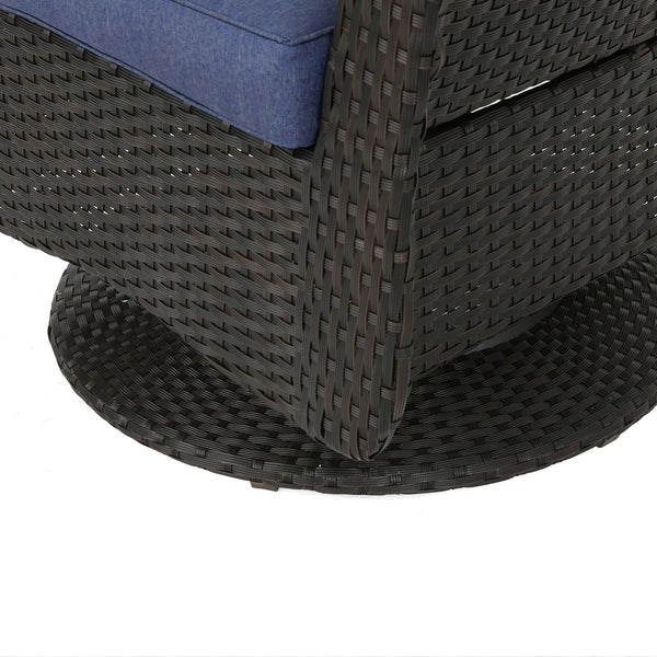 English Elm Christopher Knight Home® - Liam Swivel Club Chair Set Of 2 – Elegant Rattan Outdoor Seating With Water-Resistant Cushions 61516.00DBRN
