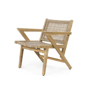 English Elm Christopher Knight Home® - BRAXTON Wicker Club Chairs Set of 2 - Light Brown Acacia Wood Frames, Transitional Outdoor Comfort and Style 72613.00MLBRN
