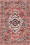 Nourison Brilliance Machine Washable WSB03 Machine Made Power-loomed Ornamental Border Indoor Only Vintage Bohemian Rug Rust Multicolor, Rust Multicolor 100% Polyester 99446117144