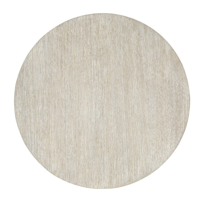 Hooker Furniture Modern Mood Round Side Table With Three-Tier Sculptural Oak Veneers, Wire-Brush Texture, Alabaster Pewter Finish Light Brown 6850-80114-80