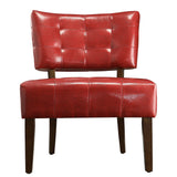 Homelegance By Top-Line Langdon Faux Leather Armless Accent Chair Red Faux Leather