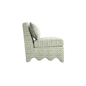 A.R.T. Furniture Lowry Accent Chair - Playful Elegance with Plush Comfort, Scalloped Base, and Versatile Style for Any Room Blue 738514-5100AA