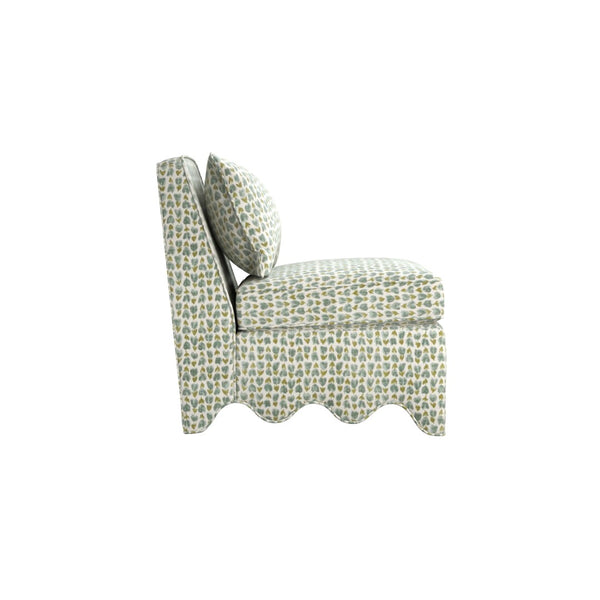 A.R.T. Furniture Lowry Accent Chair - Playful Elegance with Plush Comfort, Scalloped Base, and Versatile Style for Any Room Blue 738514-5100AA