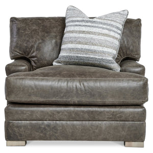 Bernhardt Bernhardt Burnham Leather Chair With Deep Cushion, Tailored Stitching, Lush Premium Leather, Modern Style 7202LO